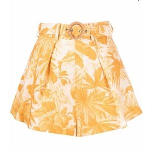Zimmermann Mae Palm Tuck Shorts